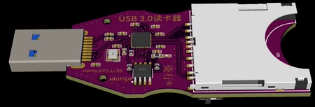 USB3.0读卡器,全新焊接,支持SD卡、TF卡,板子纯净,
